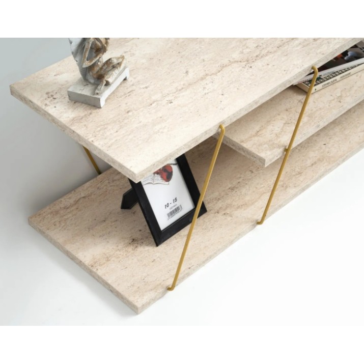 Тумба под ТВ Trendy Canaz Travertin Gold 120x33x30cm