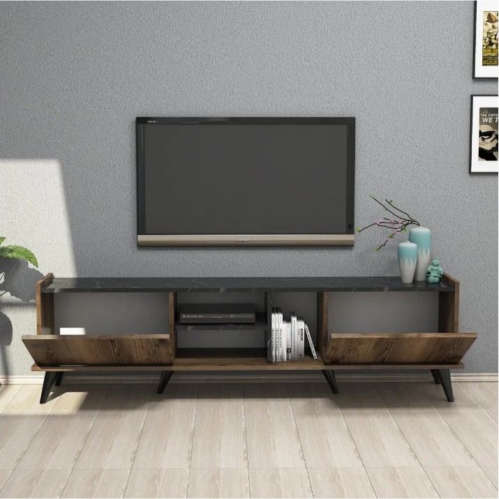 Comodă TV Trendy Elegante 1330 Black Walnut 180x52x34cm