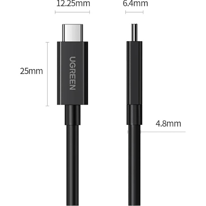 Cablu USB Ugreen Type-C to Type-C US501 Black (30389)
