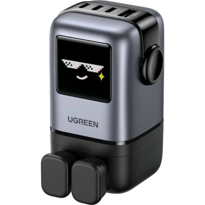 Зарядное устройство Ugreen UNO Robot GaN 100W Black (45515B)