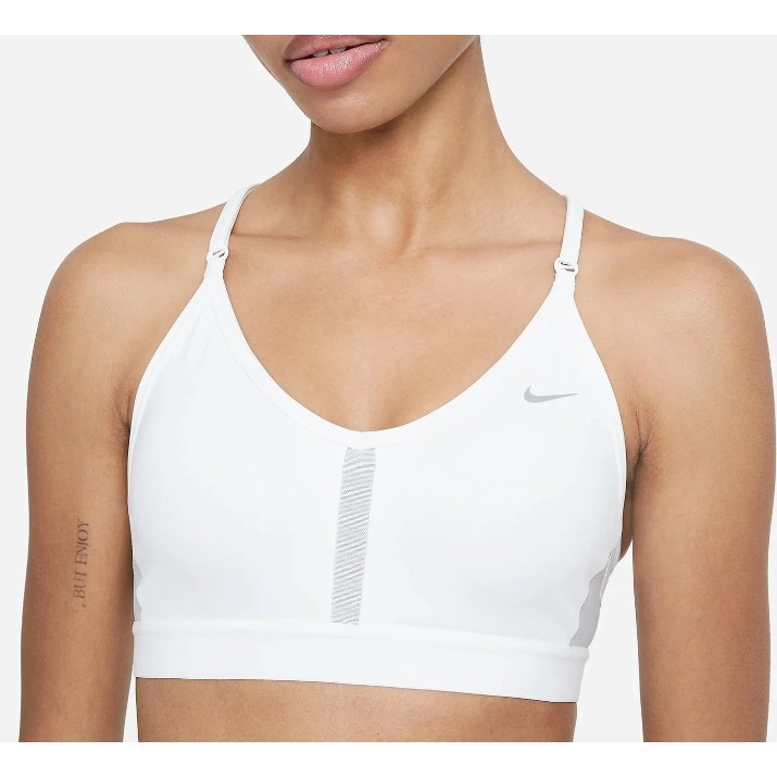 Топ Nike Indy Womens Light-Support White/Grey Fog/Particle Grey, s.S
