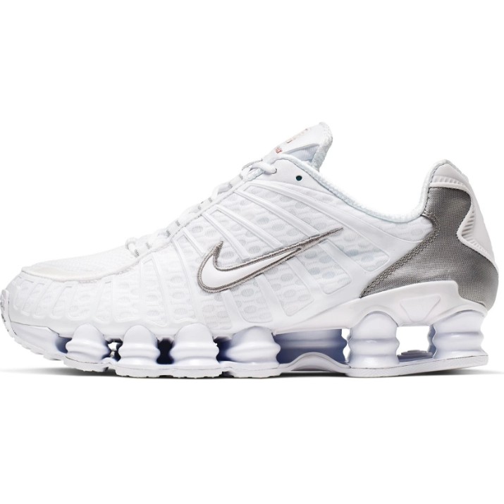 Кроссовки мужские Nike Shox Tl White/Metallic Silver/Max Orange, s.42.5