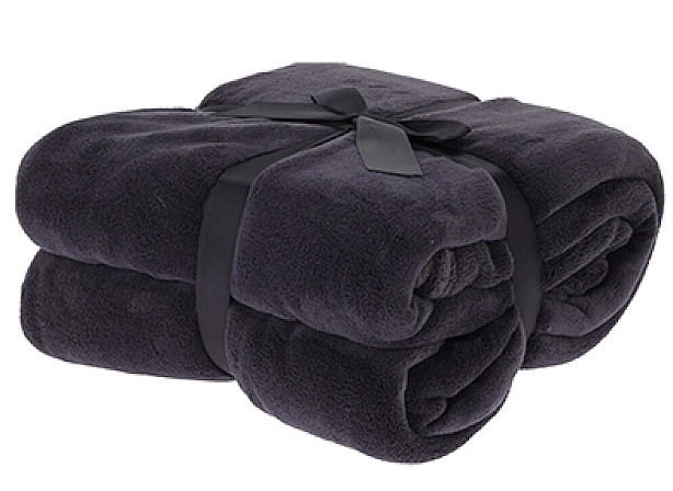 Плед H&S 180Х230сm флисовый Black (56410)