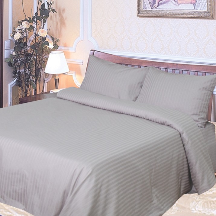 Lenjerie de pat Ярослав 03 Satin Stripe Grey 200x220cm