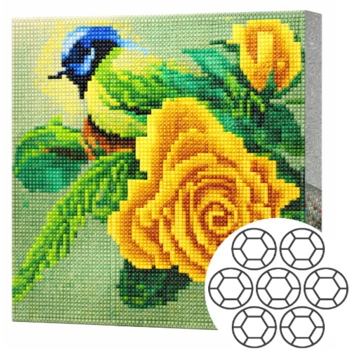 Mozaic cu diamante Art Gallery Premium Titmouse And Roses (BJ1207)