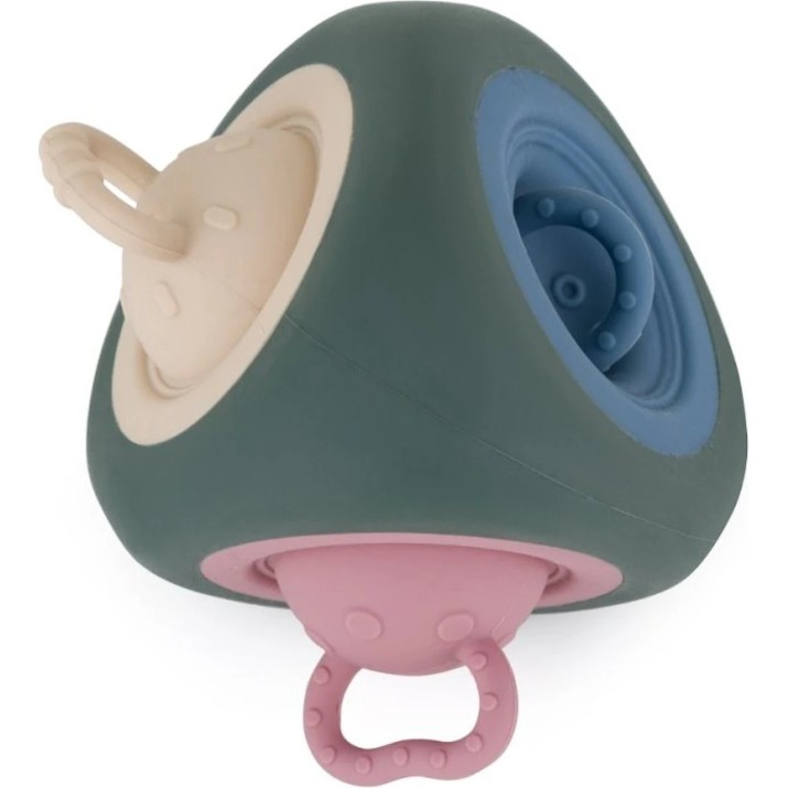 Inel gingival Petite&Mars Sensory Pop-Up Triangle Misty Green 10m+ (584817)