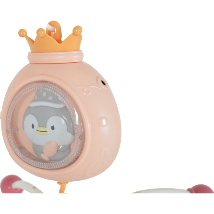 Carusel pentru pătuc Moni Penguin Bed Bell Pink