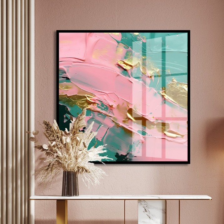 Картина ArtShop Green & Pink Abstraction 100x100cm (PA326)