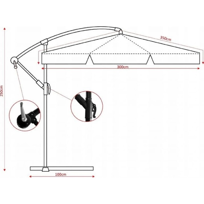 Umbrelă de gradină GardenLine GAO2859 Green