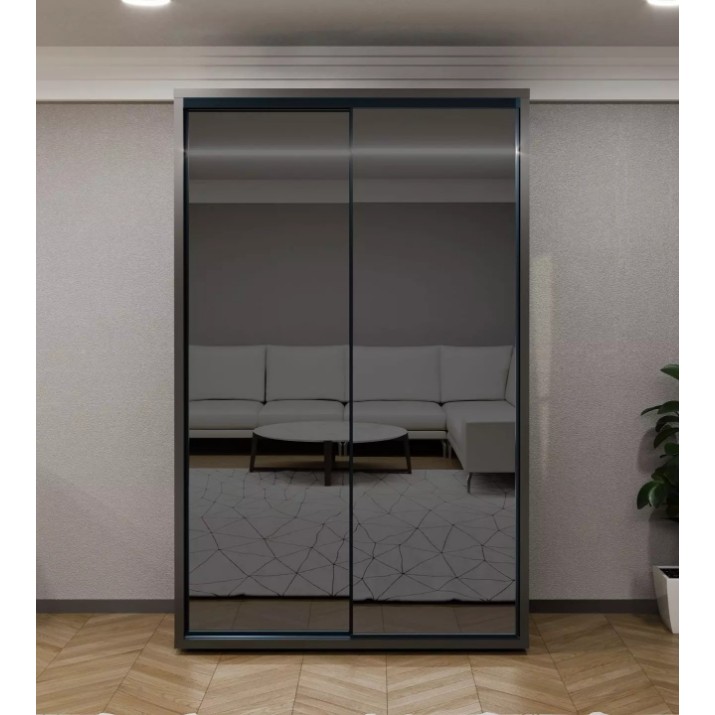 Dulap cu uşi glisante Bayro Parma Anthracite 1400x2250x600 (608503)