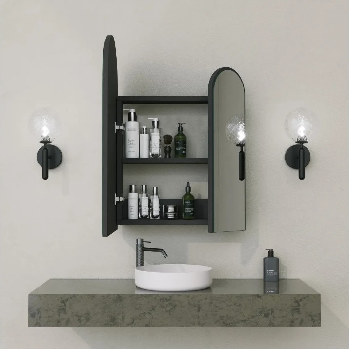 Шкаф с зеркалом Trendy Cabinet Classe Black 60x70x12cm GTR001919