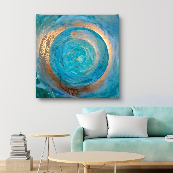 Картина ArtShop Blue & Gold Circle 60x60cm (PA282-L-PL)