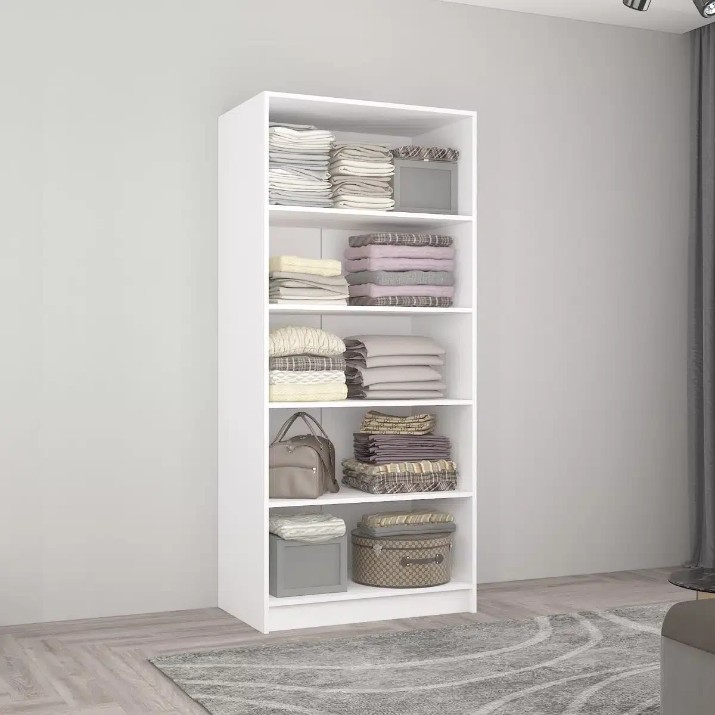 Dulap Mobildor-Lux Smart-Home 0.80x0.56x2.0H m cu polițe Alb/Anthracite
