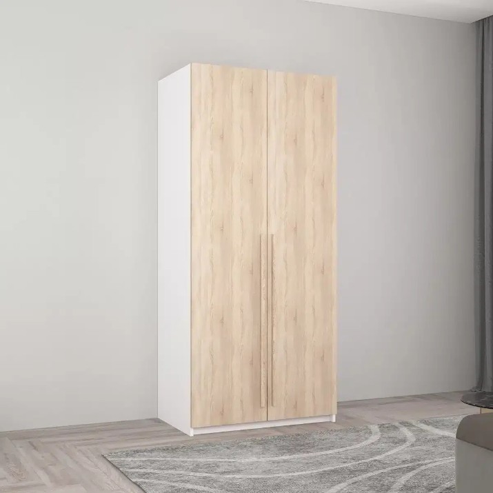 Dulap Mobildor-Lux Smart-Home 0.80x0.56x2.0H m cu polițe Alb/Sonoma