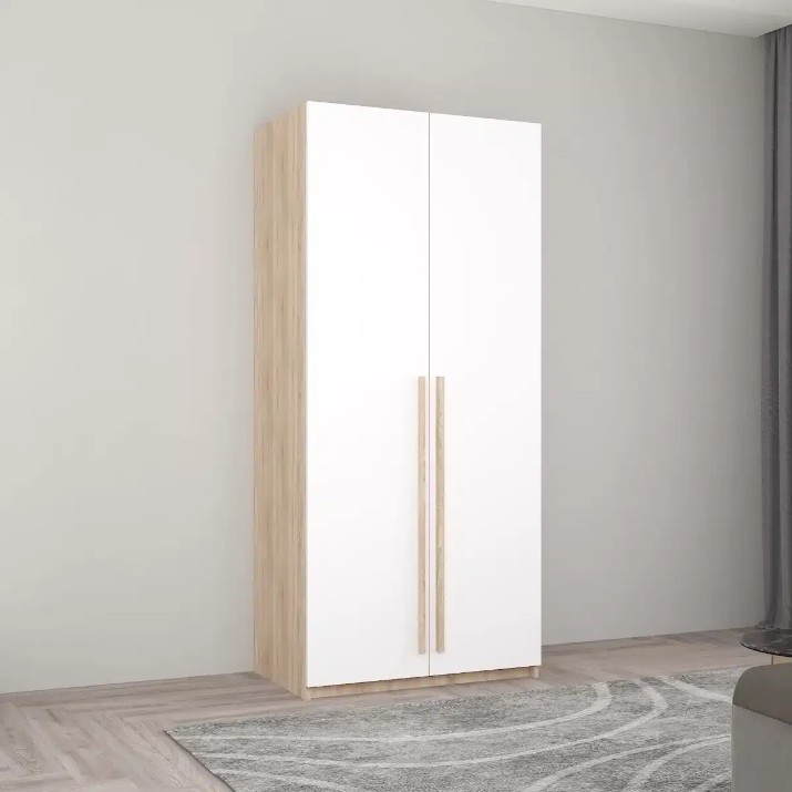 Шкаф Mobildor-Lux Smart-Home 0.80x0.56x2.0H m cu polițe Sonoma/Alb
