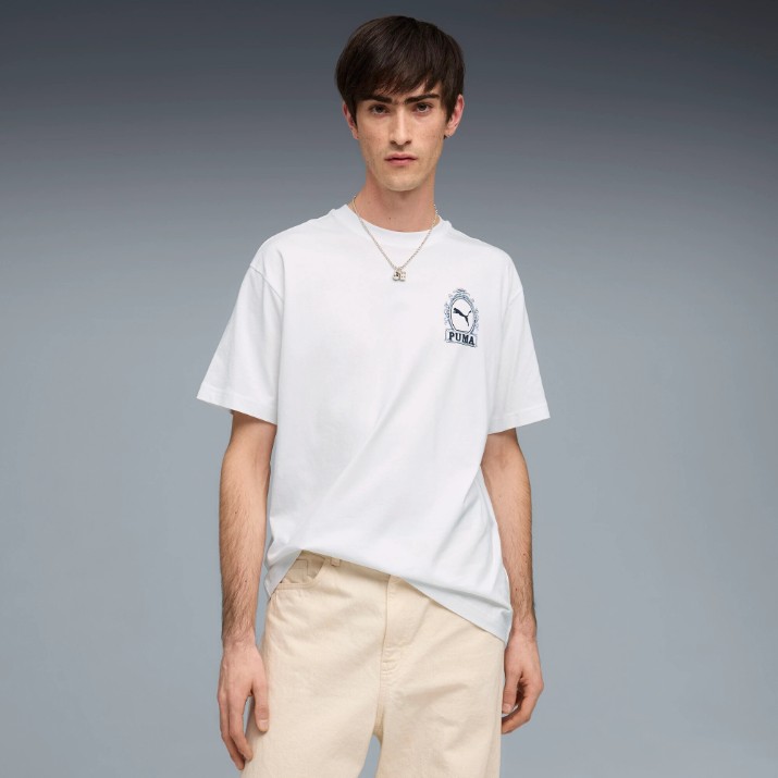 Tricou bărbătesc Puma Graphic Mediterranea Puma White, s.M