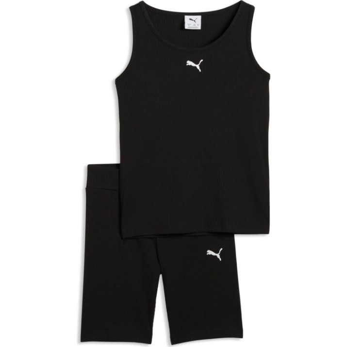 Costum sportiv pentru copii Puma Ess Elevated Rib Tan Puma Black, s.164