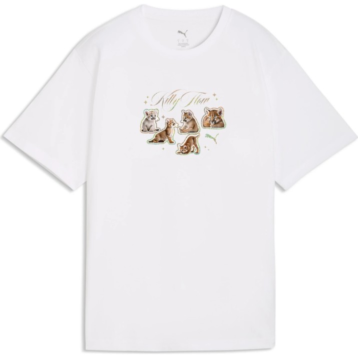 Tricou de dame Puma Graphics Kitty Stick Puma White, s.XS