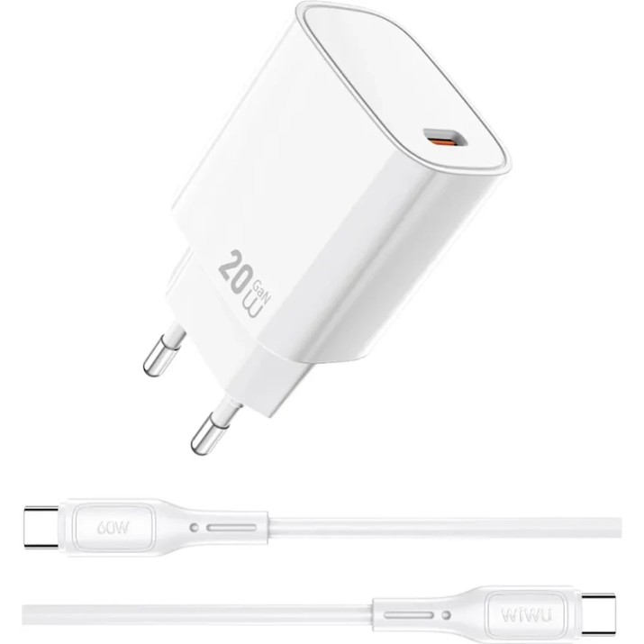 Зарядное устройство WiWU Wi-G007 Type-C to Type-C White