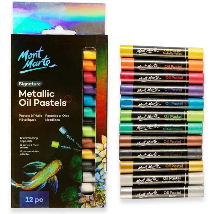 Мелки для рисования Mont Marte Metallic Oil Pastels 12pcs (MMPT0039)