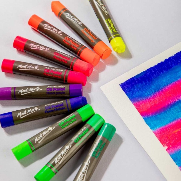 Мелки для рисования Mont Marte Watersoluble Fluoro Oil Pastels 12pcs (MMPT0037)