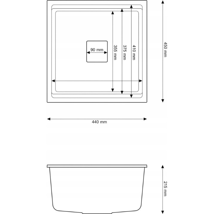 Chiuvetă de bucătărie Granitan EPIR 44 440x450mm White (07278001028)