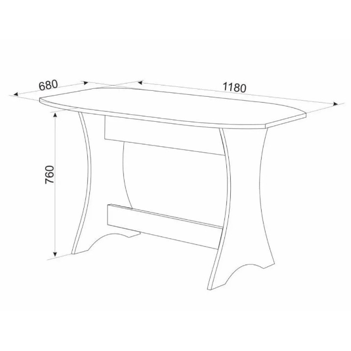 Обеденный стол Ambianta Cleo-2 1180x680x160mm Gri