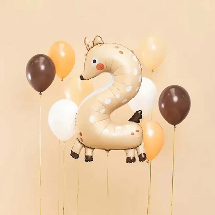Balon PartyDeco Animals Number 2 Roe-Deer 65x102cm (FB163-2)