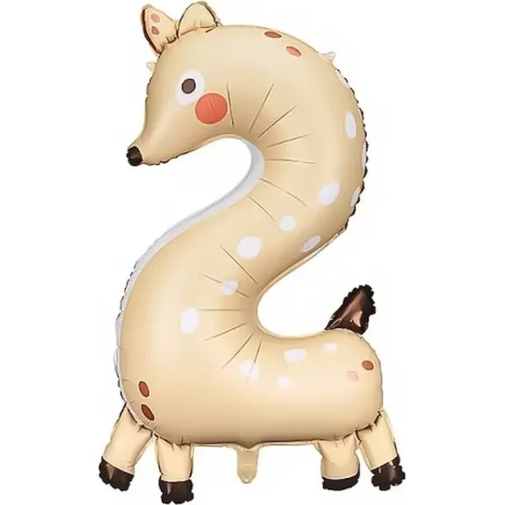 Balon PartyDeco Animals Number 2 Roe-Deer 65x102cm (FB163-2)