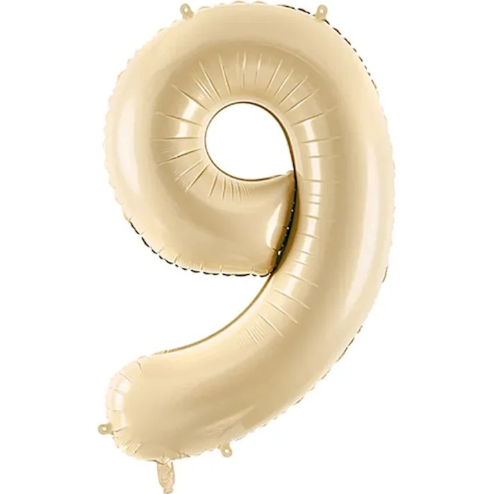 Воздушный шар PartyDeco Number 9 72cm Beige (FB230P-9-013)