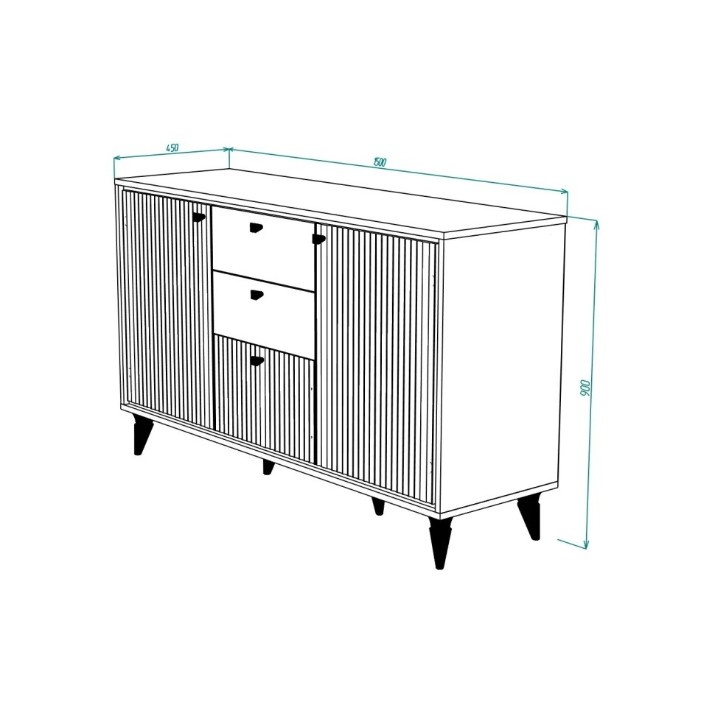 Комод ML-Mobila Oscar №  1500 Craft Silver / Oak Florence