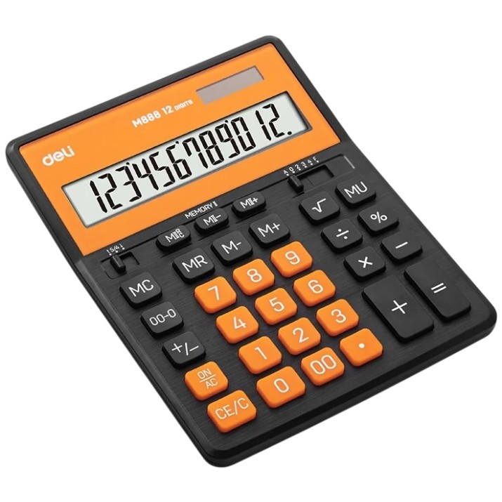 Calculator de birou Deli M888 Black/Orange