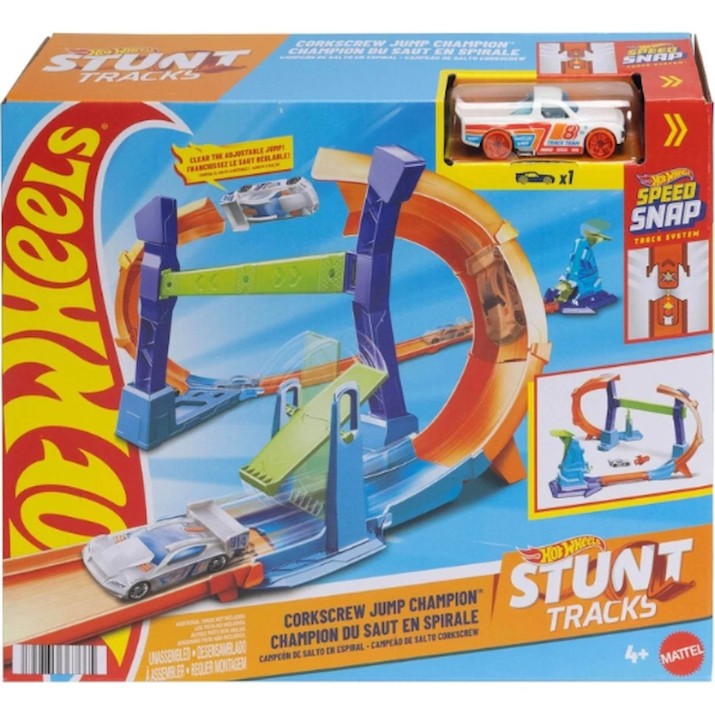 Drumul de joacă pentru copii Hot Wheels Corkscrew Jump Champion (JLM91)