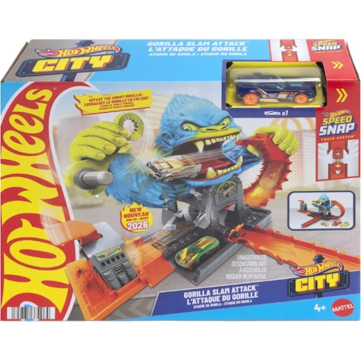 Drumul de joacă pentru copii Hot Wheels Gorilla Slam Attack (JHL92)