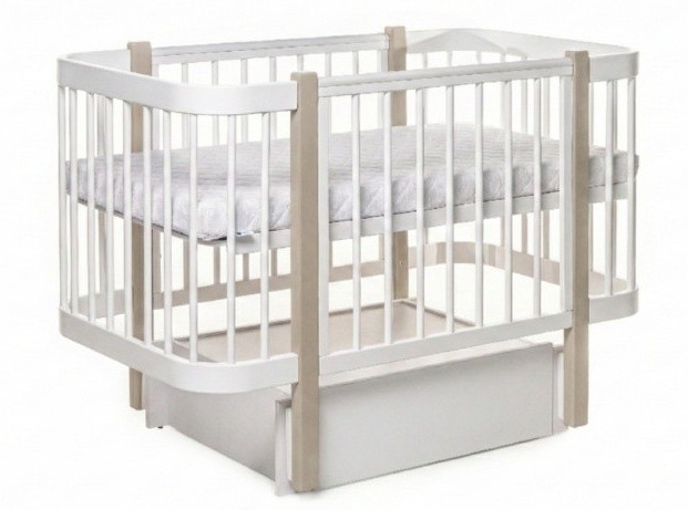 Pătuţ Eucalyptus Karol Premium White/Cappuccino (DS-9051)