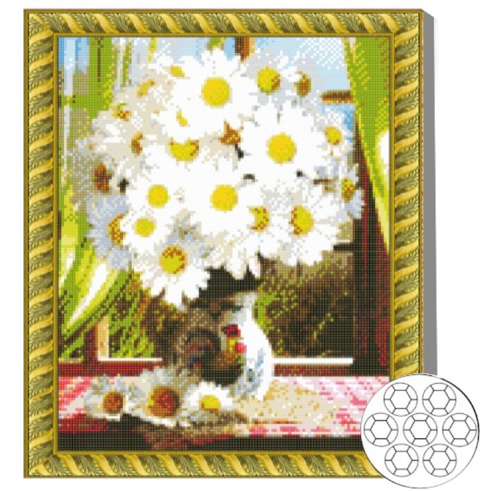 Алмазная мозаика Art Gallery Premium Beautiful Daisies 40x50cm (GA86216)