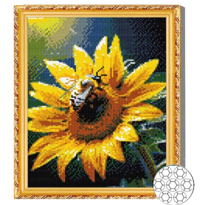 Алмазная мозаика Art Gallery Premium Bee On A Sunflower (GB87907) 