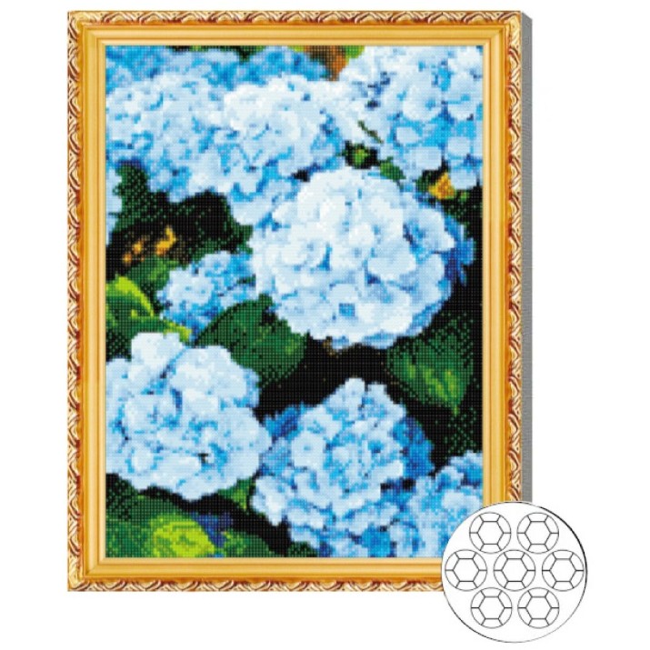 Mozaic cu diamante Art Gallery Premium Blue Hydrangea 40x50cm (GA86116)