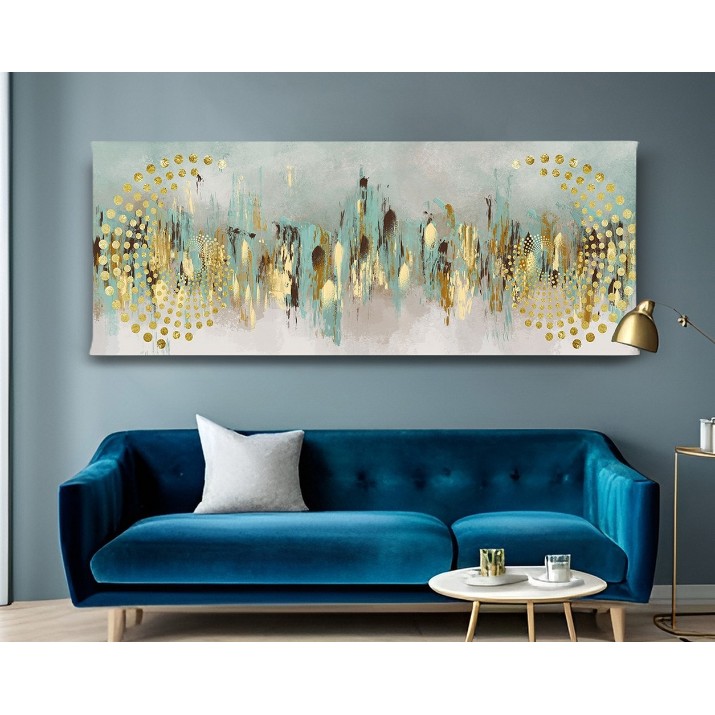 Pictură ArtShop Abstraction With Golden Elements 120x40cm (PA404-M-PL)