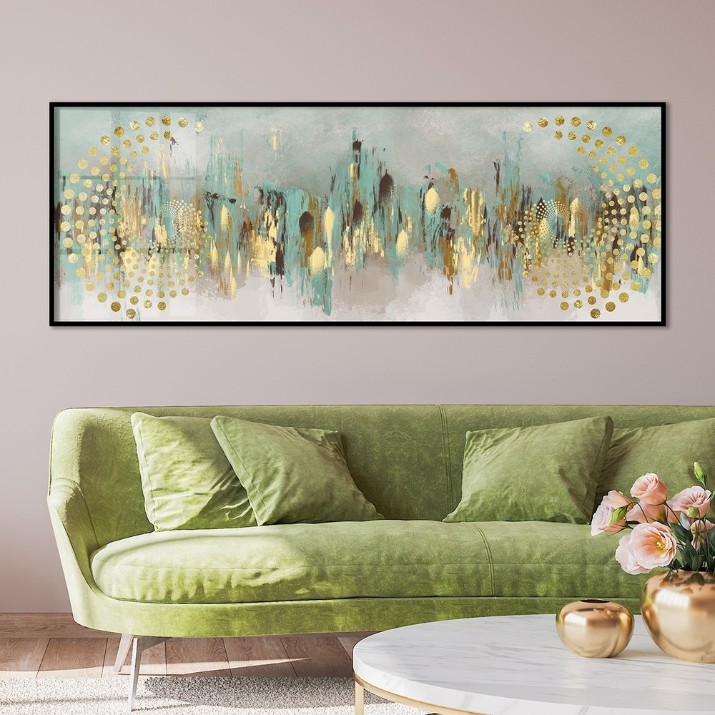 Картина ArtShop Abstraction With Golden Elements 150x50cm (PA404)