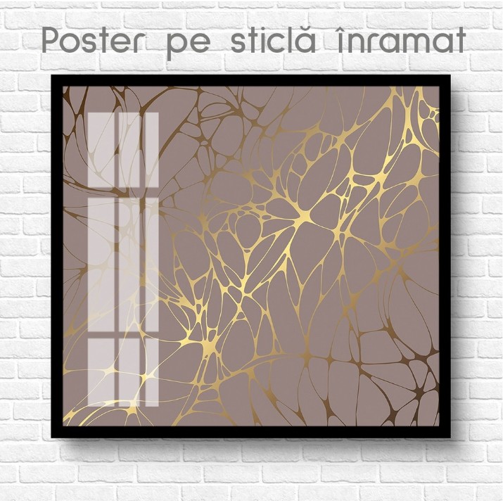 Картина ArtShop Gold Lines On A Beige Background 100x100cm (PA192)