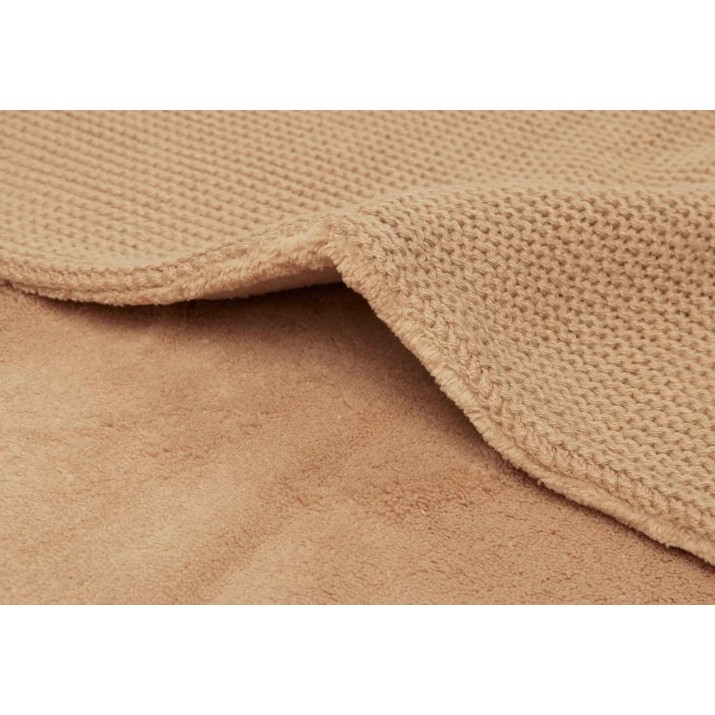 Одеяло для малышей Jollein Basic Knit 75x100cm Biscuit/Fleece (517-511-66072)