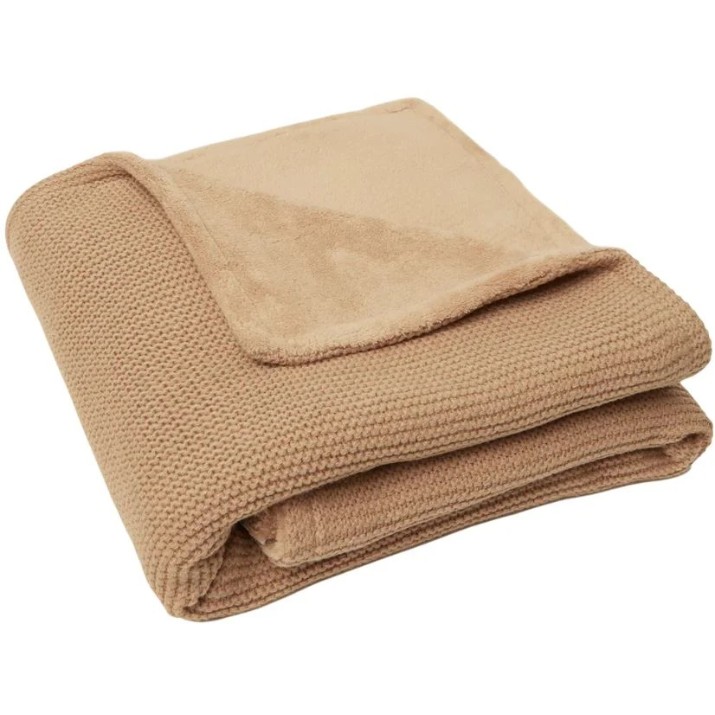 Одеяло для малышей Jollein Basic Knit 75x100cm Biscuit/Fleece (517-511-66072)