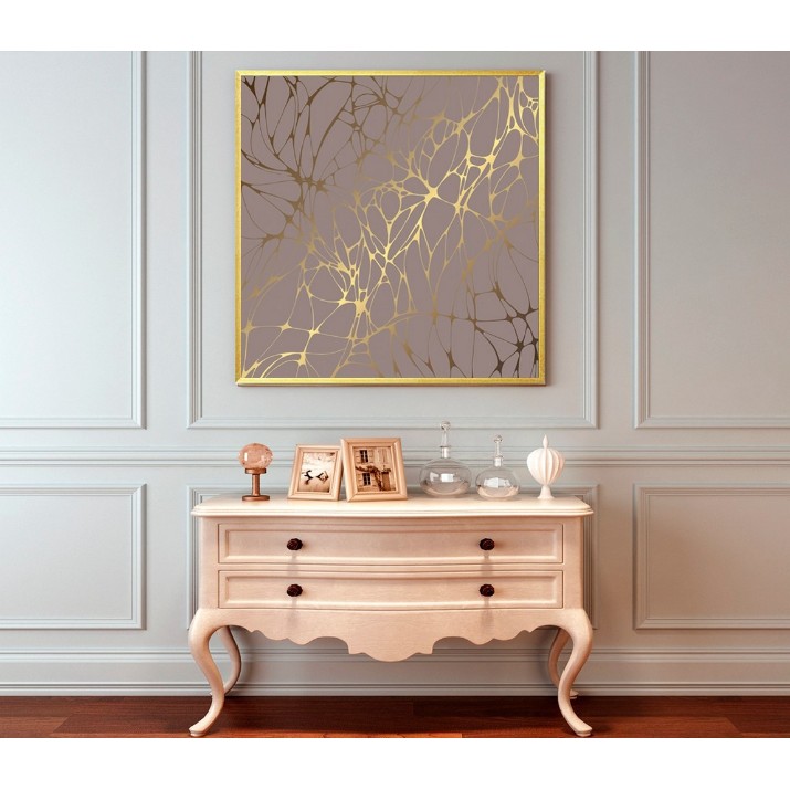 Картина ArtShop Gold Lines On A Beige Background 80x80cm (PA192-M-L)