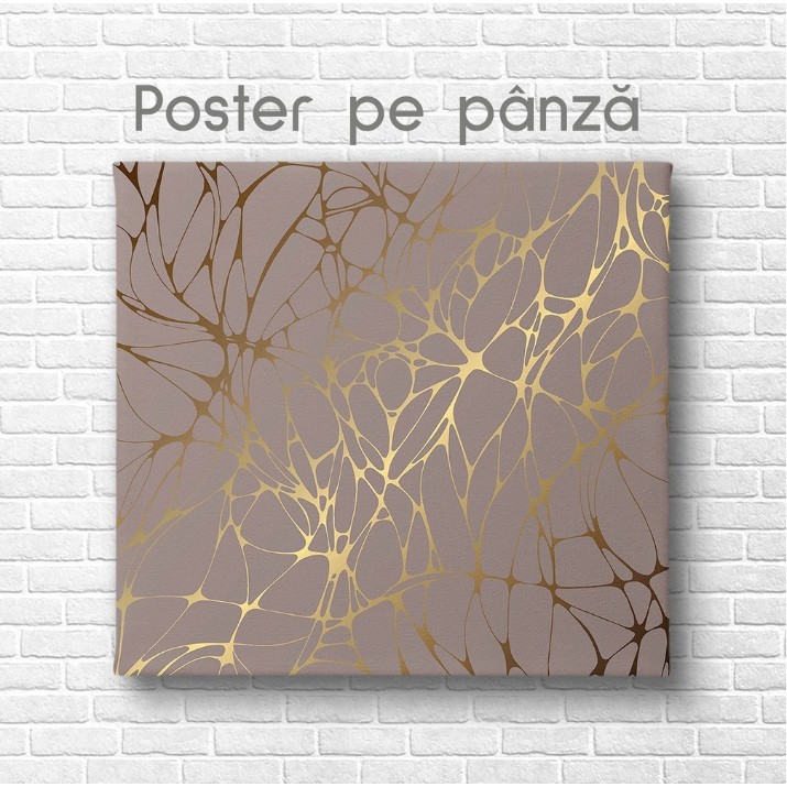 Pictură ArtShop Gold Lines On A Beige Background 80x80cm (PA192-M-PL)
