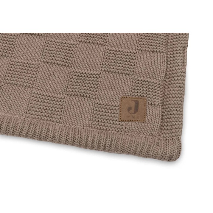 Plapumă pentru bebeluși Jollein Box Knit 100x150cm Milky Coffee/Velvet (517-522-68125)
