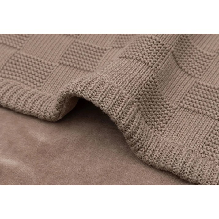Plapumă pentru bebeluși Jollein Box Knit 100x150cm Milky Coffee/Velvet (517-522-68125)