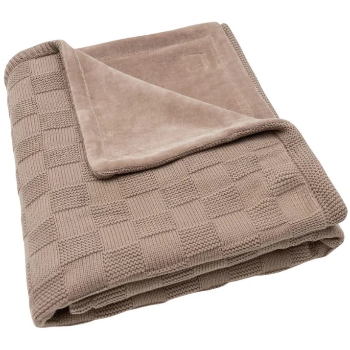 Plapumă pentru bebeluși Jollein Box Knit 100x150cm Milky Coffee/Velvet (517-522-68125)