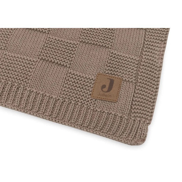 Plapumă pentru bebeluși Jollein Box Knit 100x150cm Milky Coffee (516-522-68125)