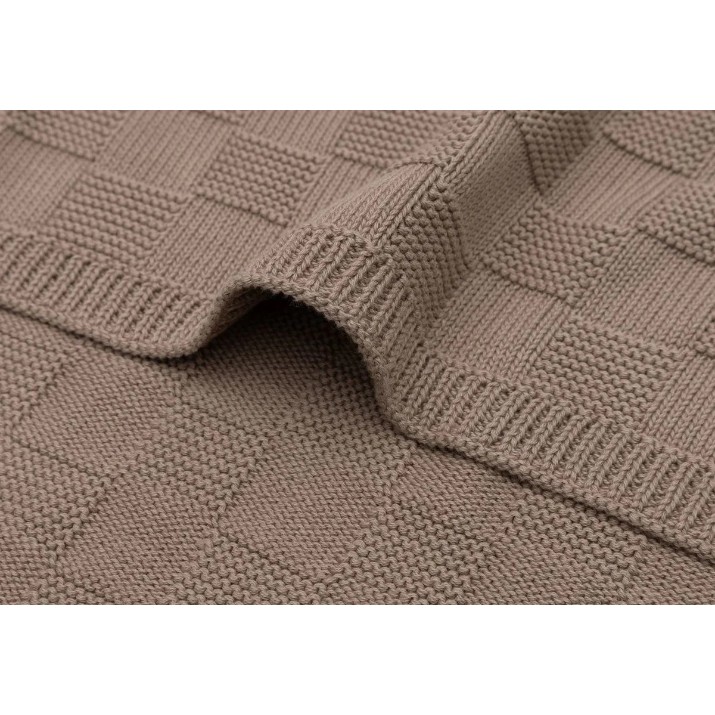 Plapumă pentru bebeluși Jollein Box Knit 100x150cm Milky Coffee (516-522-68125)